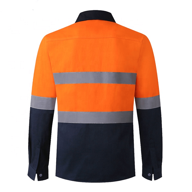 100% Cotton his vis reflective clothing safety shirt